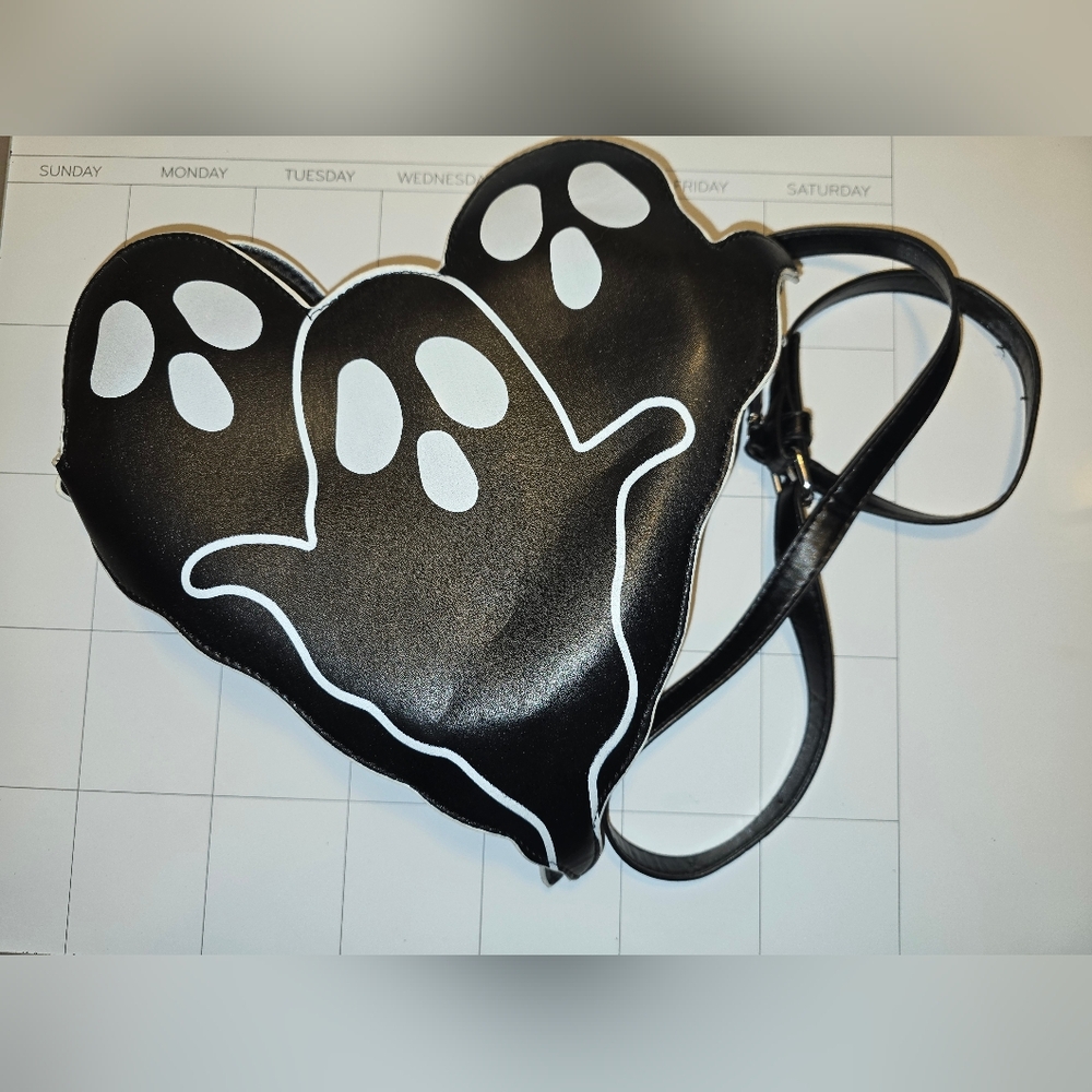 Ghost Design Black and White Crossbody Bag from SHEIN